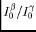 $I_0^\beta/I_0^\gamma$